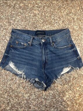 Aeropostale Women's Blue Distressed Denim Cutoff Shorts